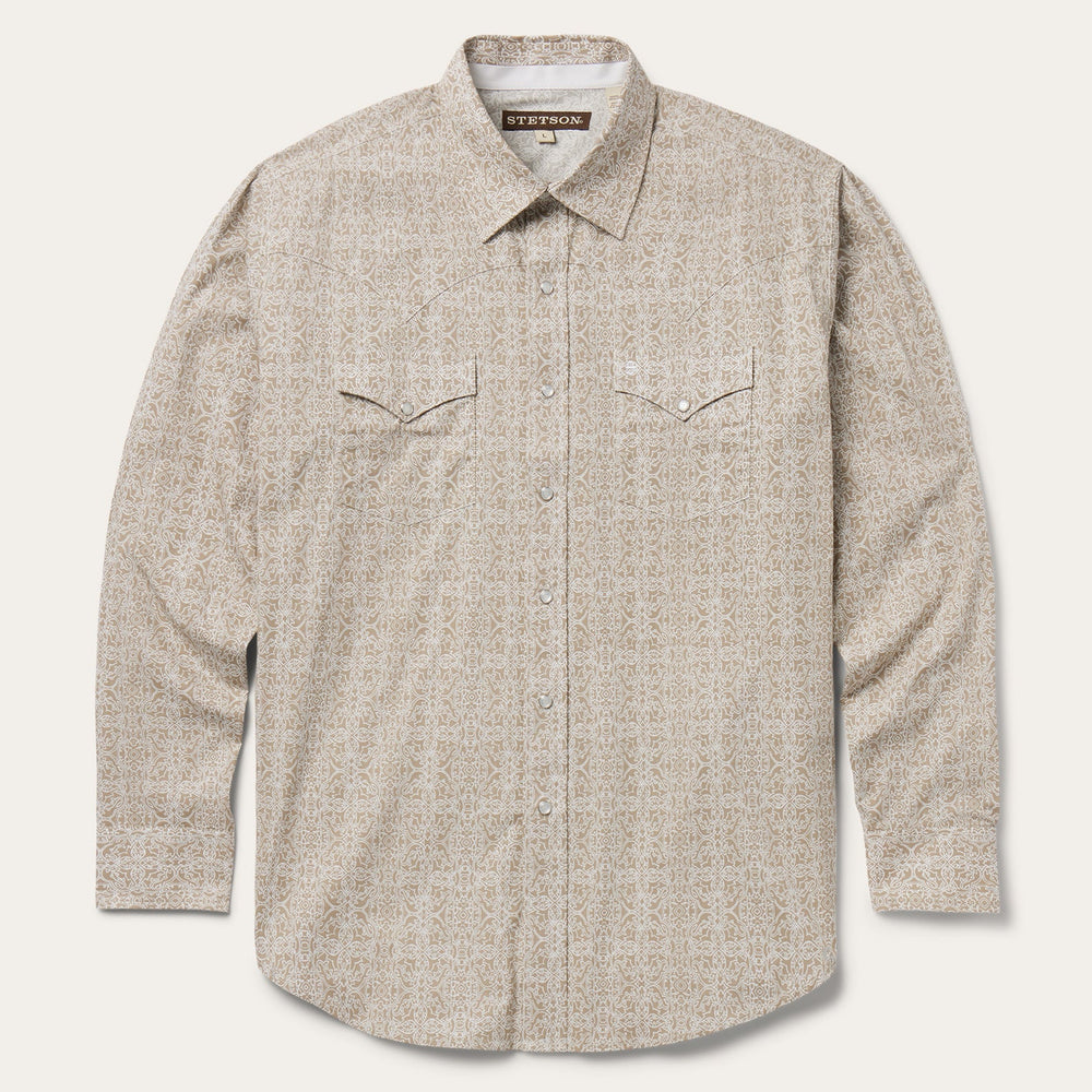 Medallion Print Western Shirt Brown | Stetson
