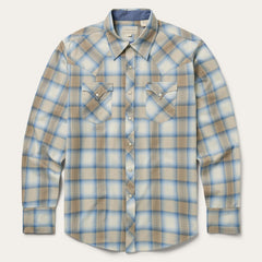 Sand Plaid Dobby Western Shirt Brown | Stetson