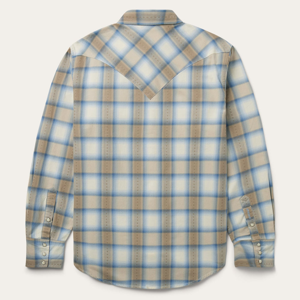 Sand Plaid Dobby Western Shirt Brown | Stetson