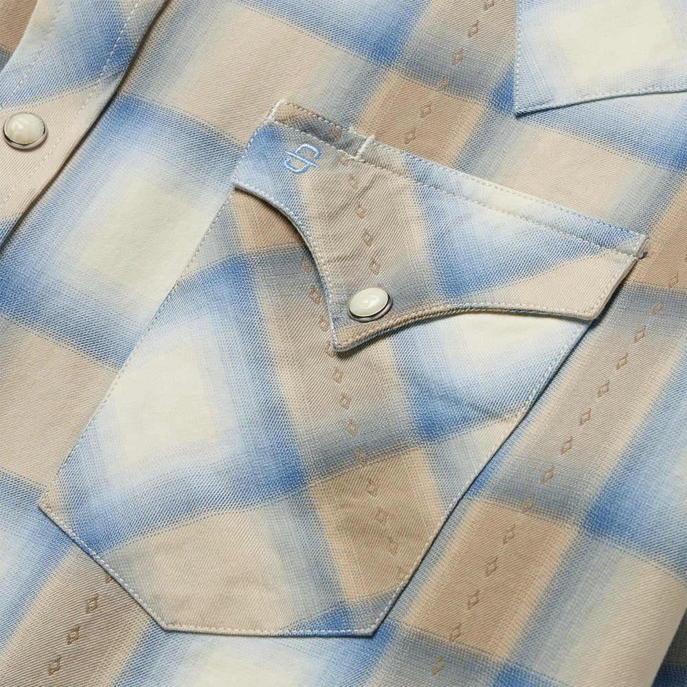 Sand Plaid Dobby Western Shirt Brown | Stetson
