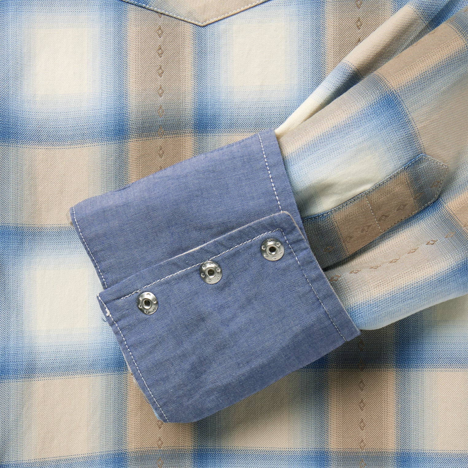 Sand Plaid Dobby Western Shirt Brown | Stetson