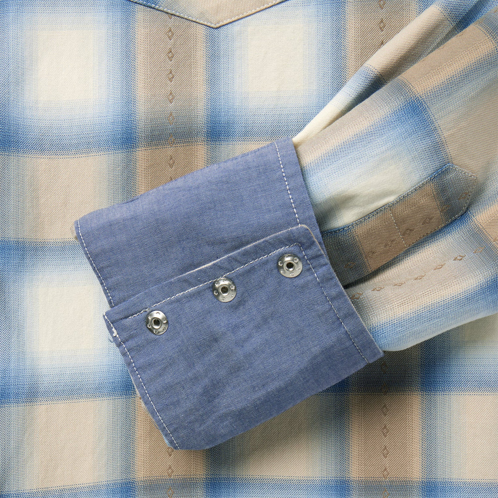 Sand Plaid Dobby Western Shirt Brown | Stetson