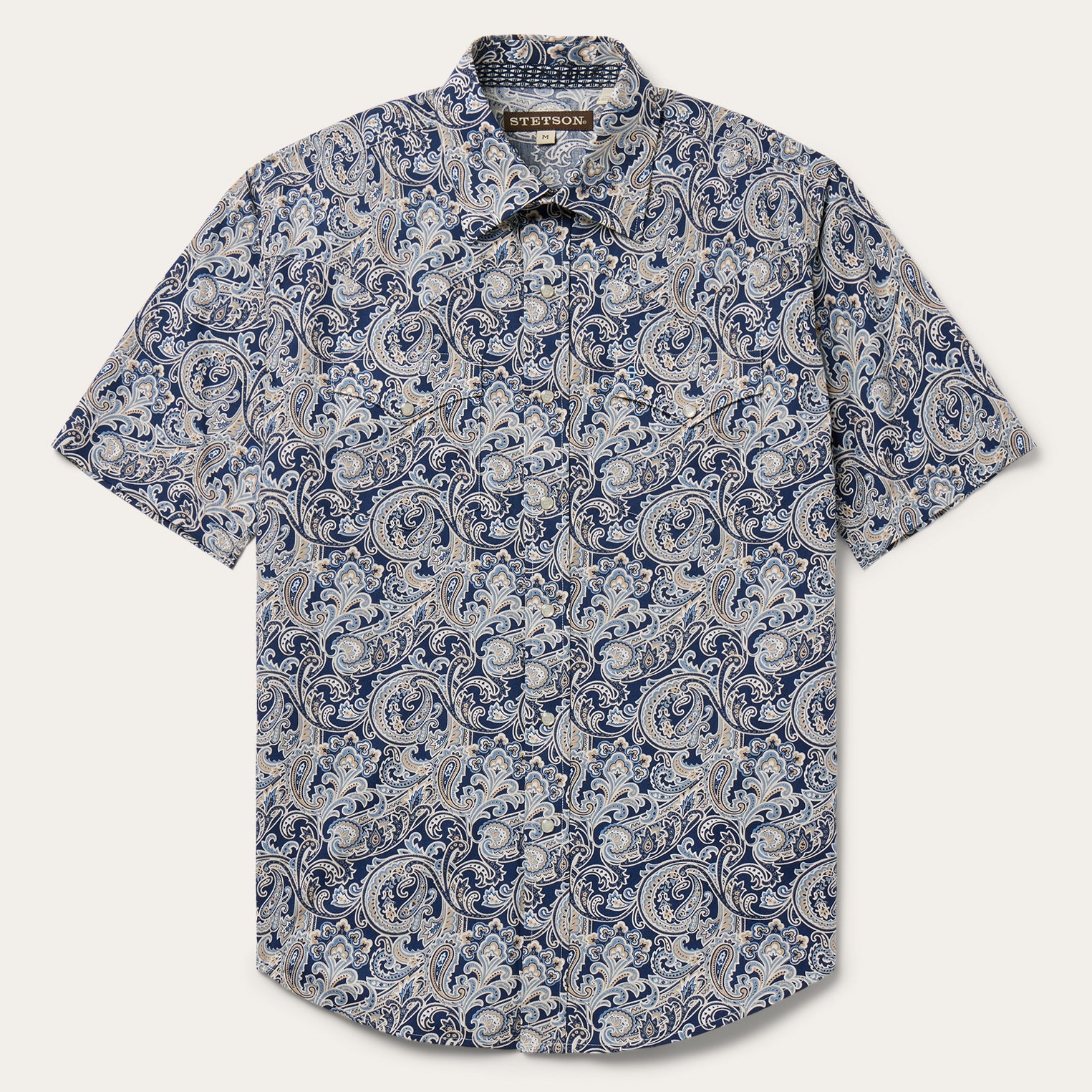 Greenspring Paisley Short Sleeve Western Shirt Blue | Stetson