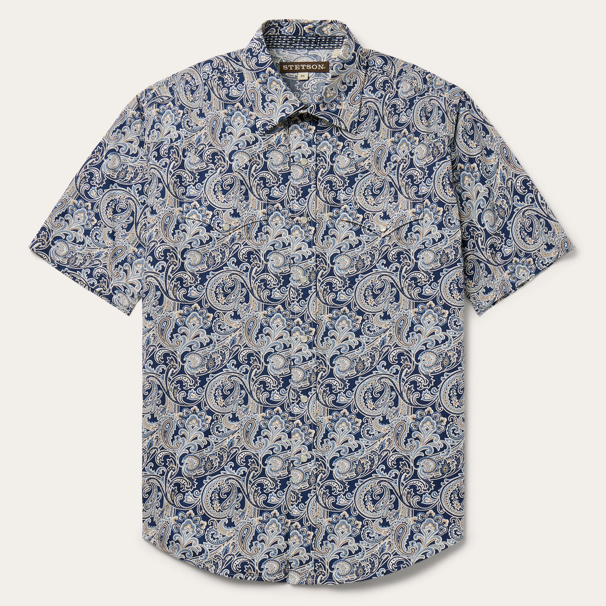 Greenspring Paisley Short Sleeve Western Shirt Blue | Stetson