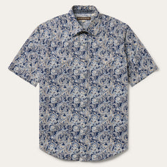 Greenspring Paisley Short Sleeve Western Shirt Blue | Stetson