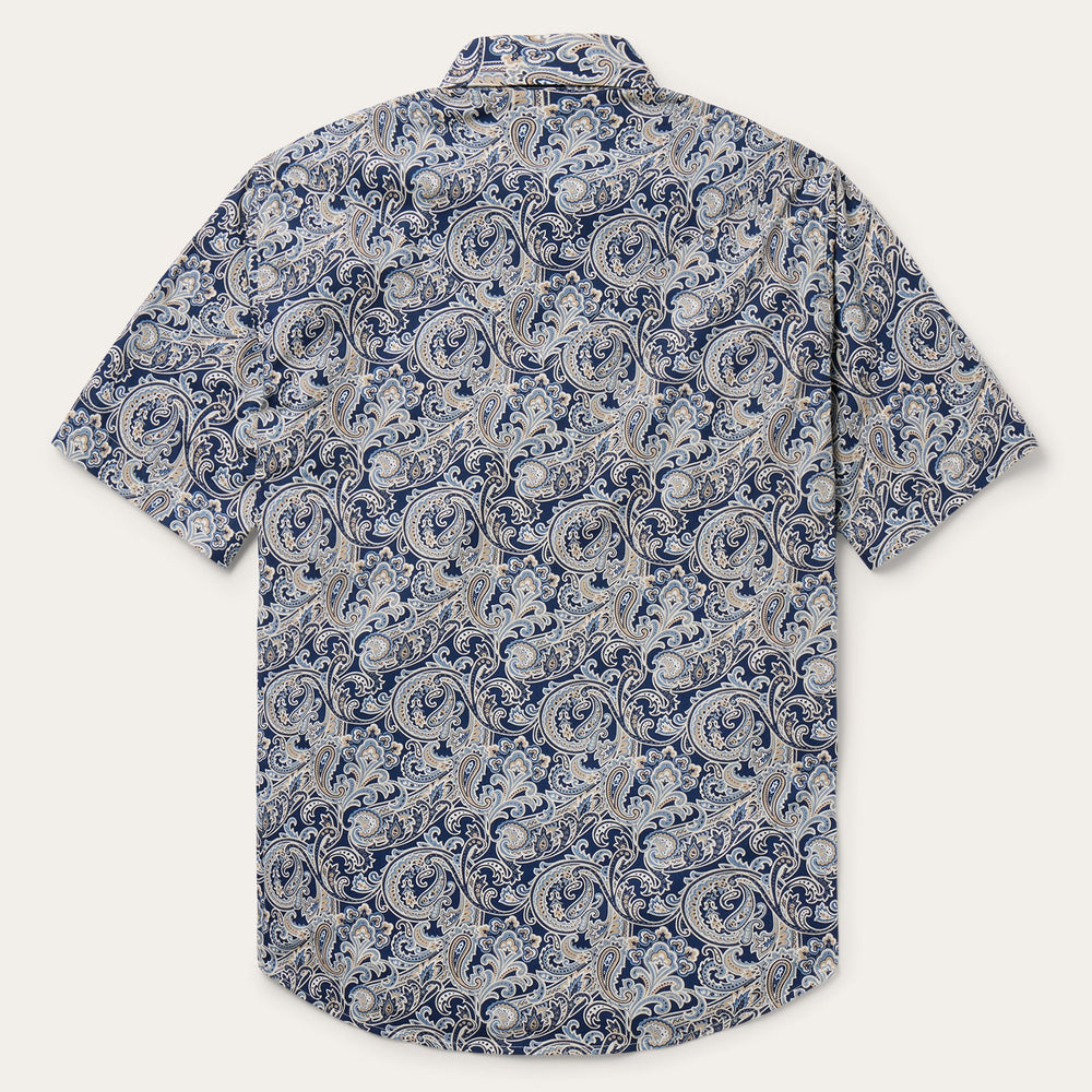 Greenspring Paisley Short Sleeve Western Shirt Blue | Stetson