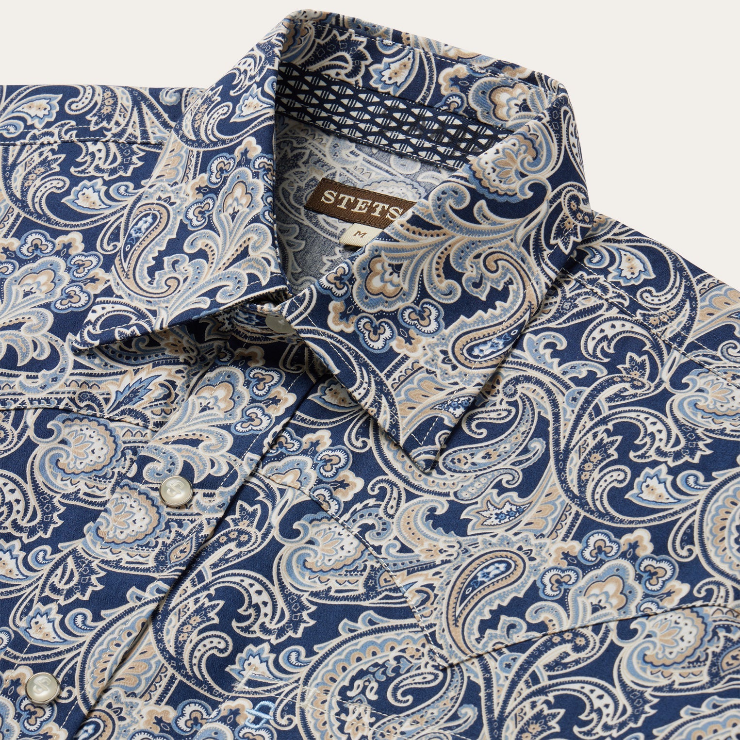 Greenspring Paisley Short Sleeve Western Shirt Blue | Stetson