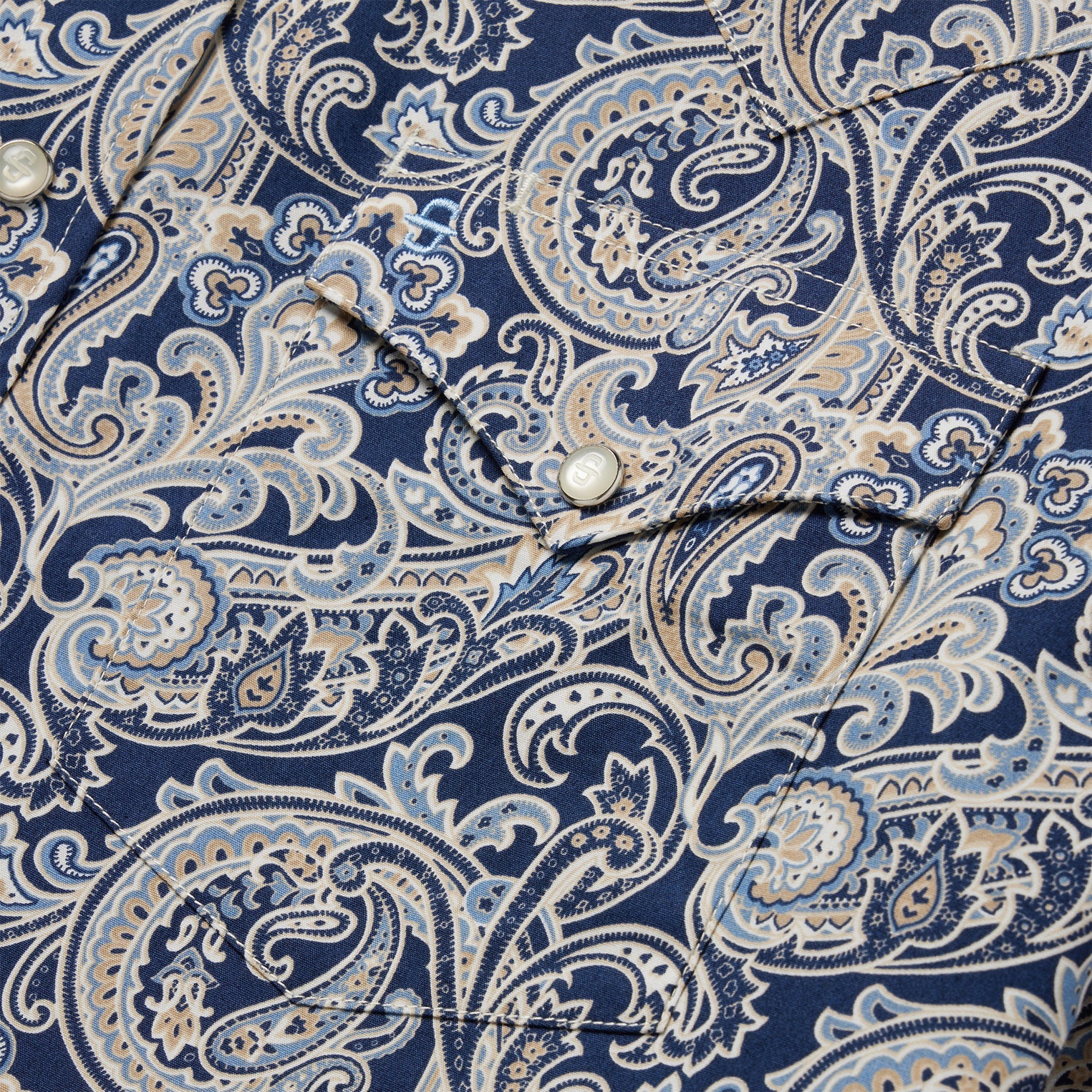 Greenspring Paisley Short Sleeve Western Shirt Blue | Stetson