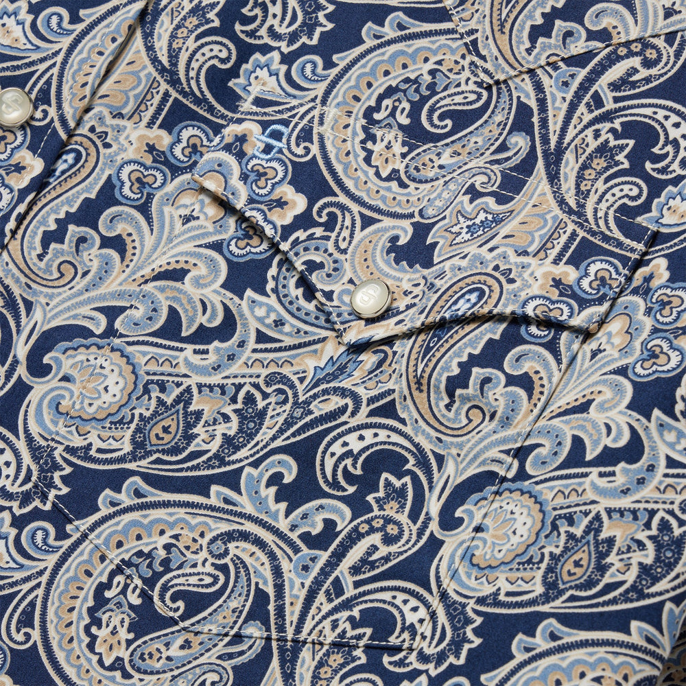 Greenspring Paisley Short Sleeve Western Shirt Blue | Stetson