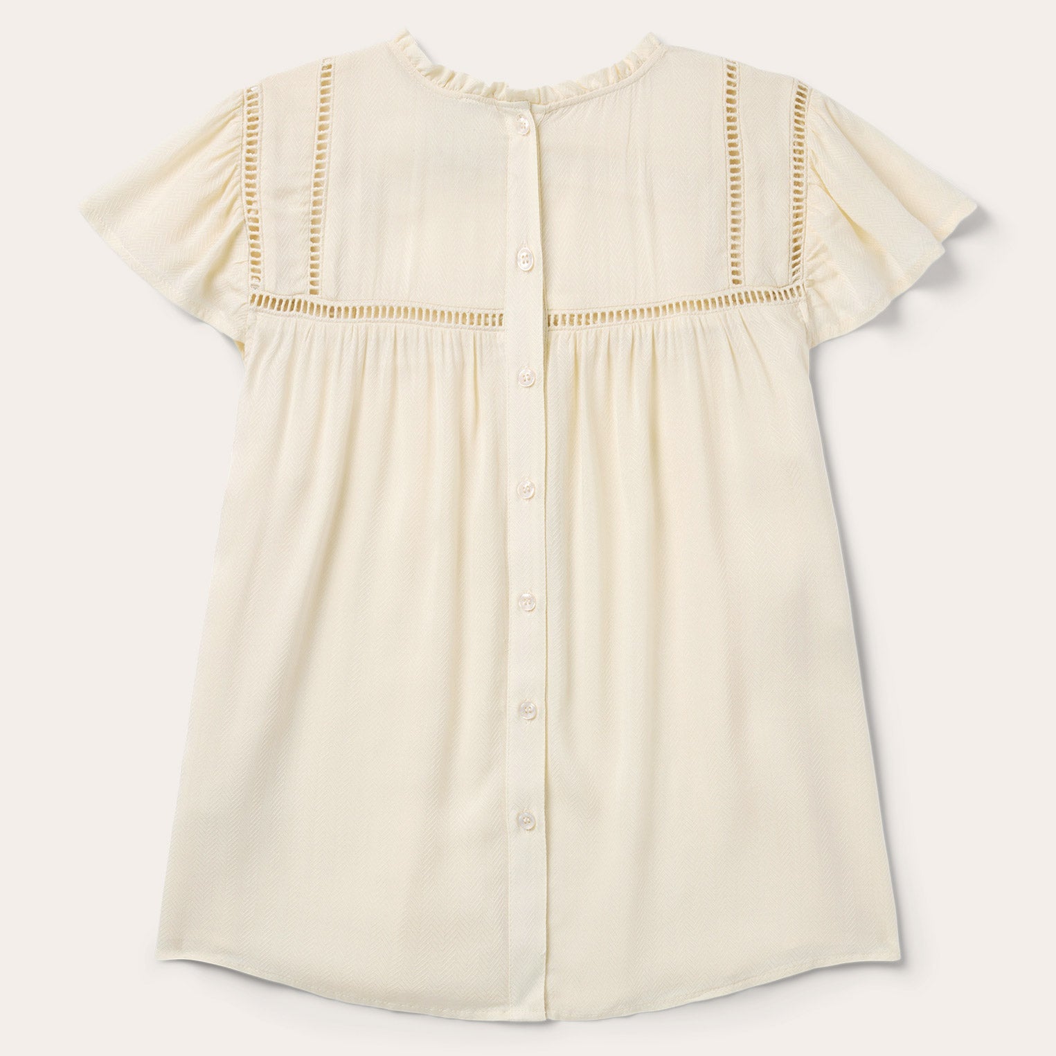 Cream Herringbone Blouse White | Stetson