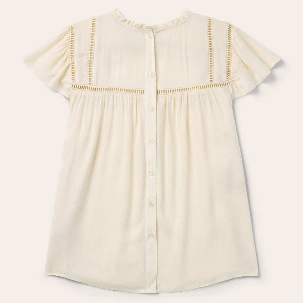 Cream Herringbone Blouse White | Stetson