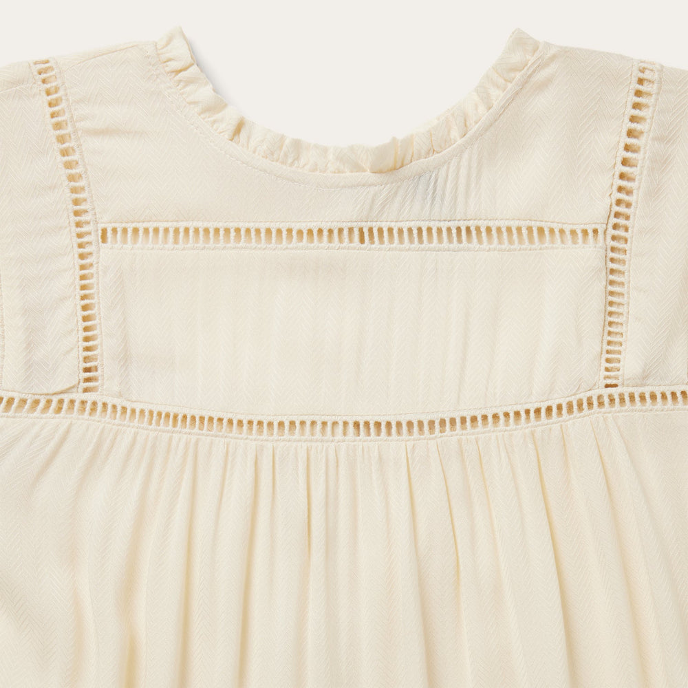 Cream Herringbone Blouse White | Stetson
