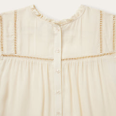 Cream Herringbone Blouse White | Stetson