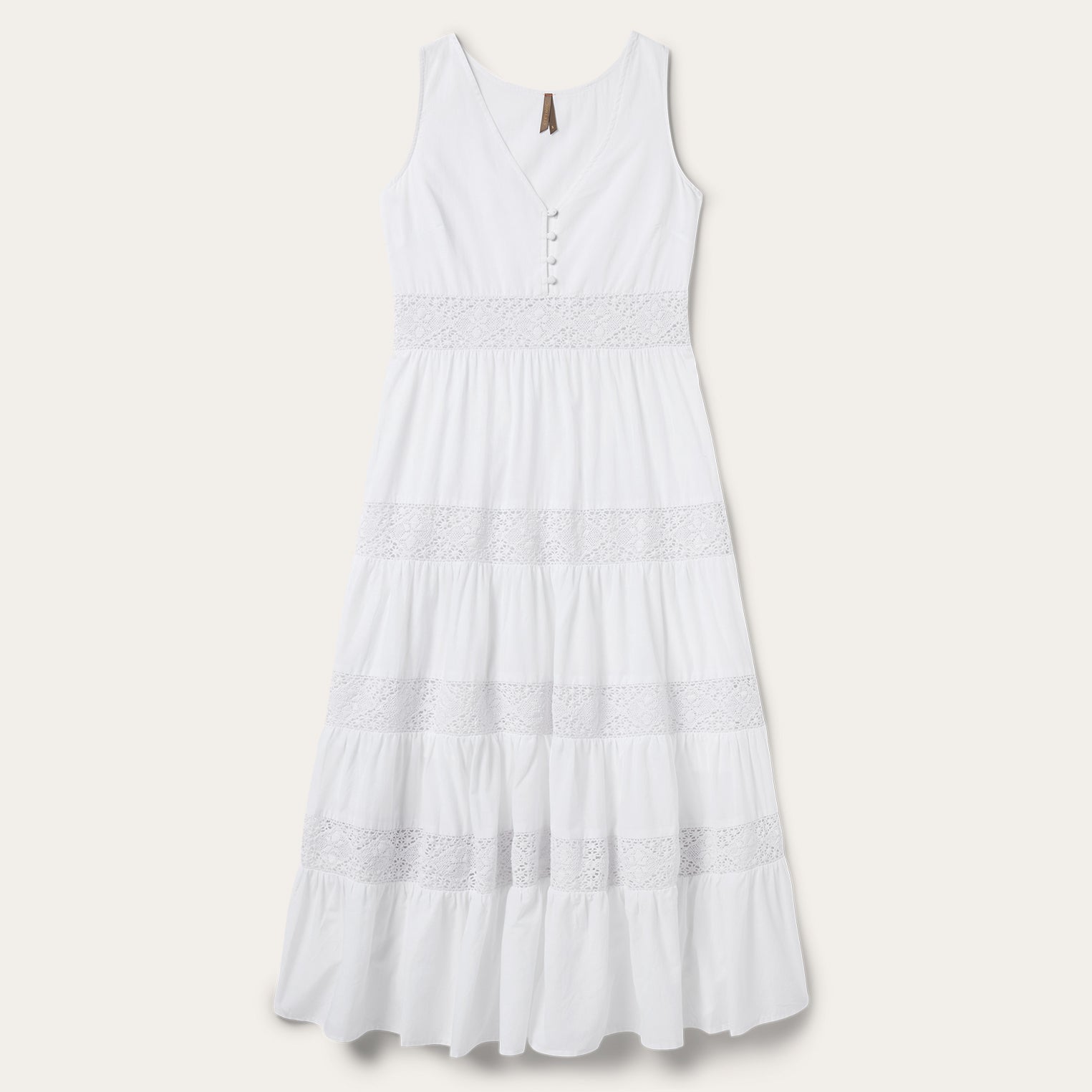 White Cotton Lawn Sleeveless Dress White | Stetson