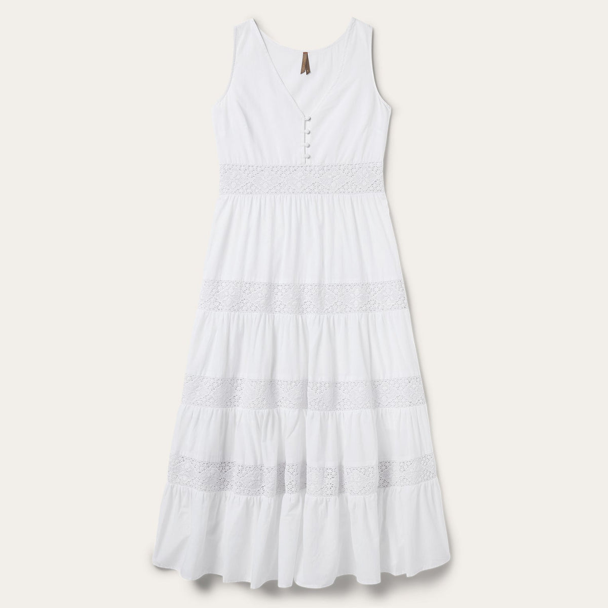 White Cotton Lawn Sleeveless Dress White | Stetson