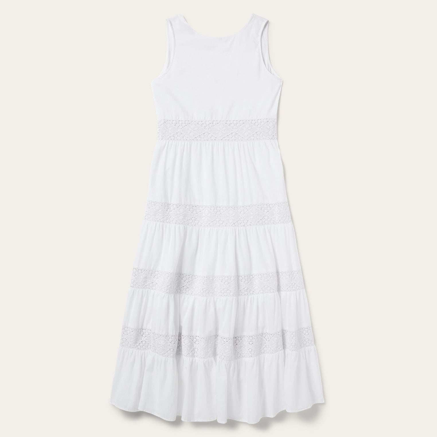 White Cotton Lawn Sleeveless Dress White | Stetson