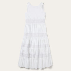 White Cotton Lawn Sleeveless Dress White | Stetson