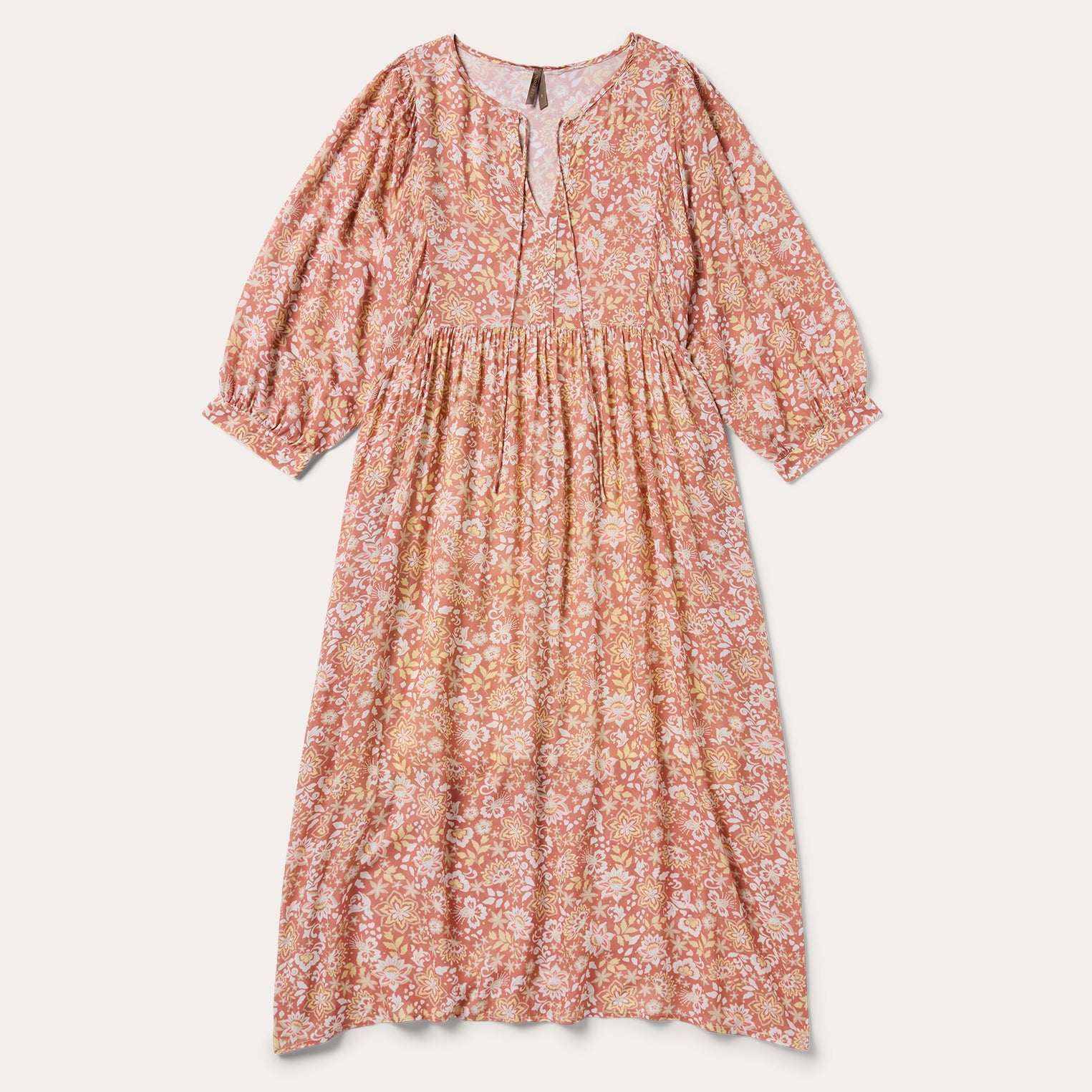 Sunset Floral Print Rayon Dress Pink | Stetson