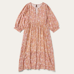 Sunset Floral Print Rayon Dress Pink | Stetson