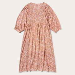 Sunset Floral Print Rayon Dress Pink | Stetson