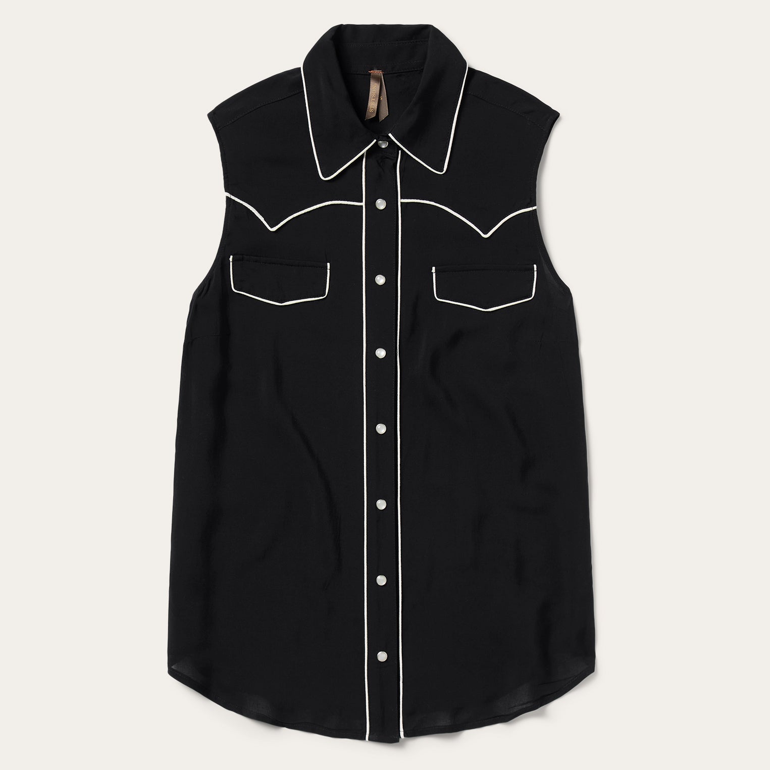 Black Sleeveless Western Shirt Black | Stetson