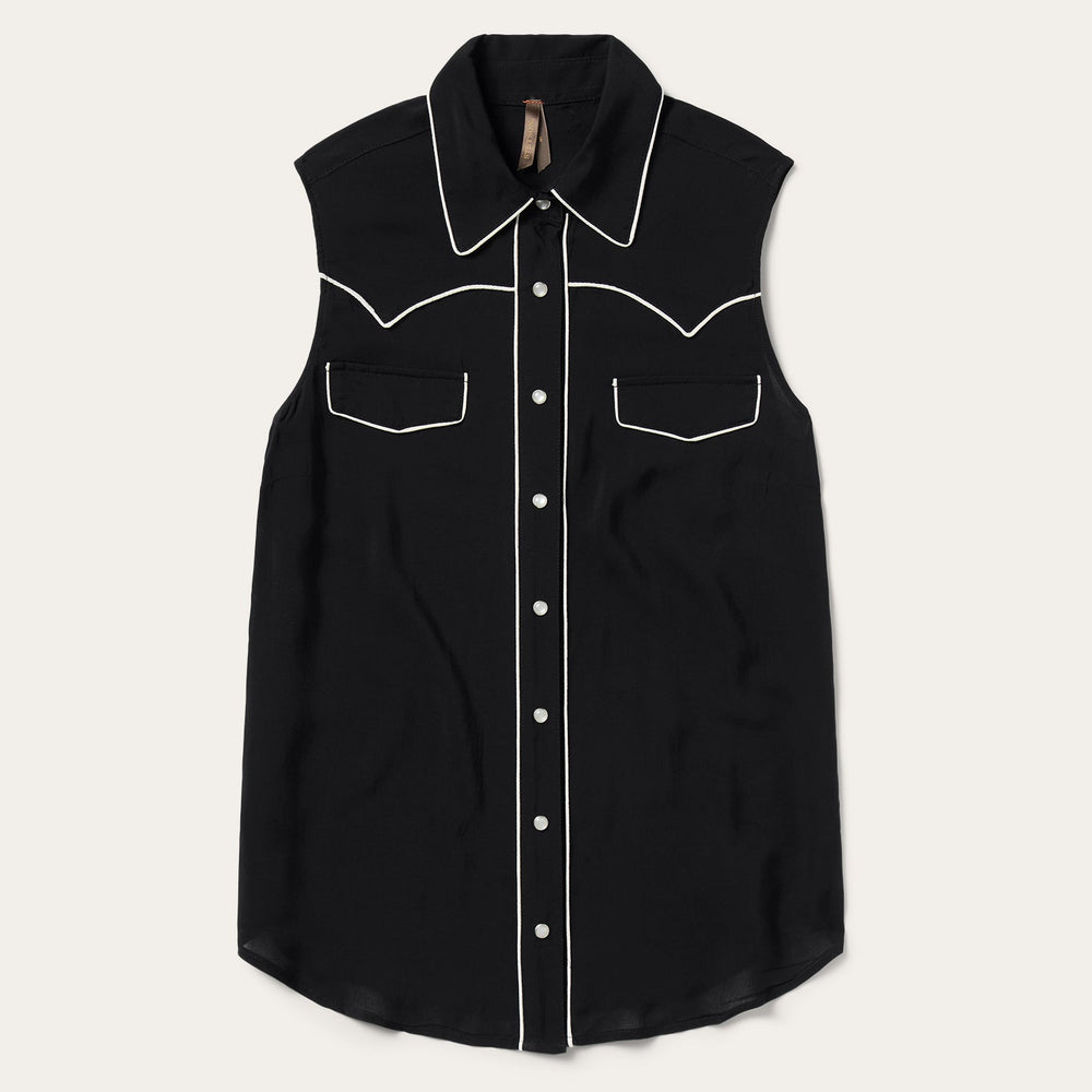 Black Sleeveless Western Shirt Black | Stetson