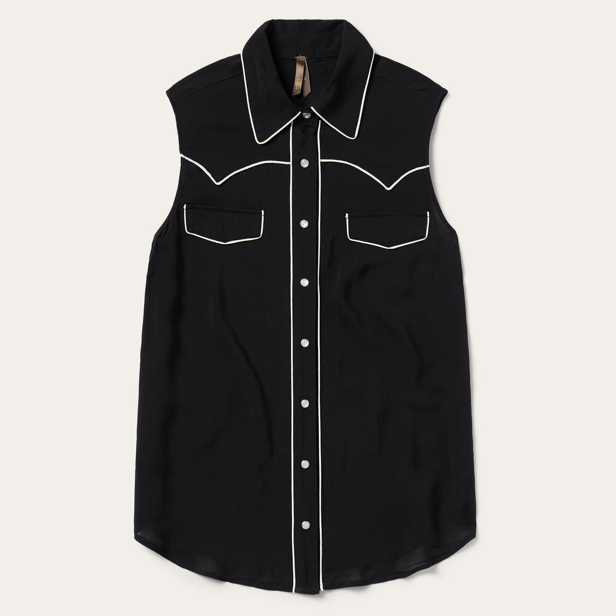 Black Sleeveless Western Shirt Black | Stetson
