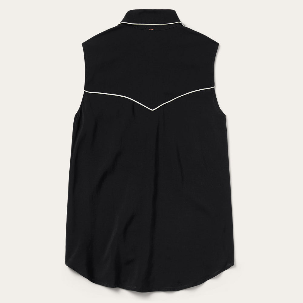 Black Sleeveless Western Shirt Black | Stetson