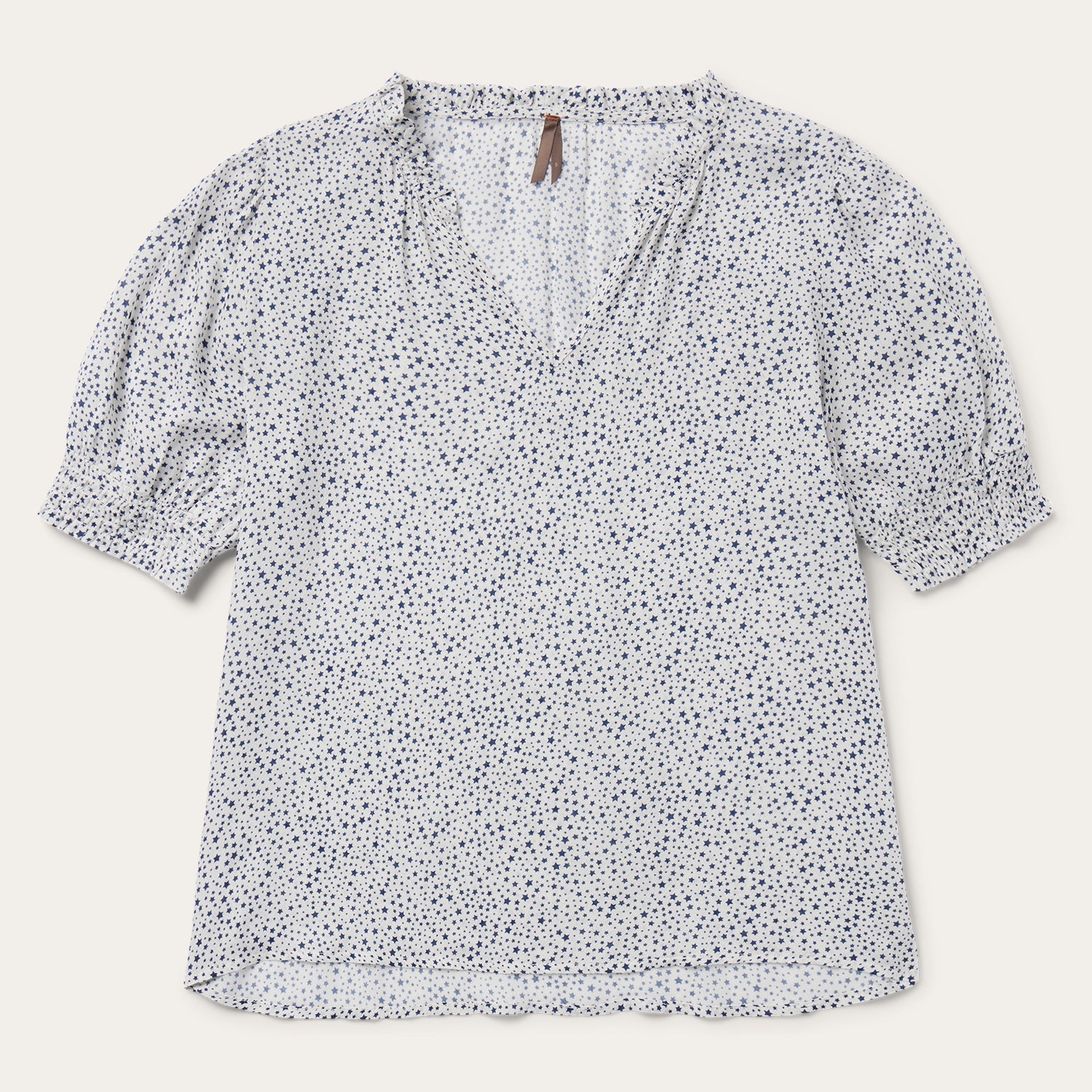 Stars Print Peasant Blouse White | Stetson