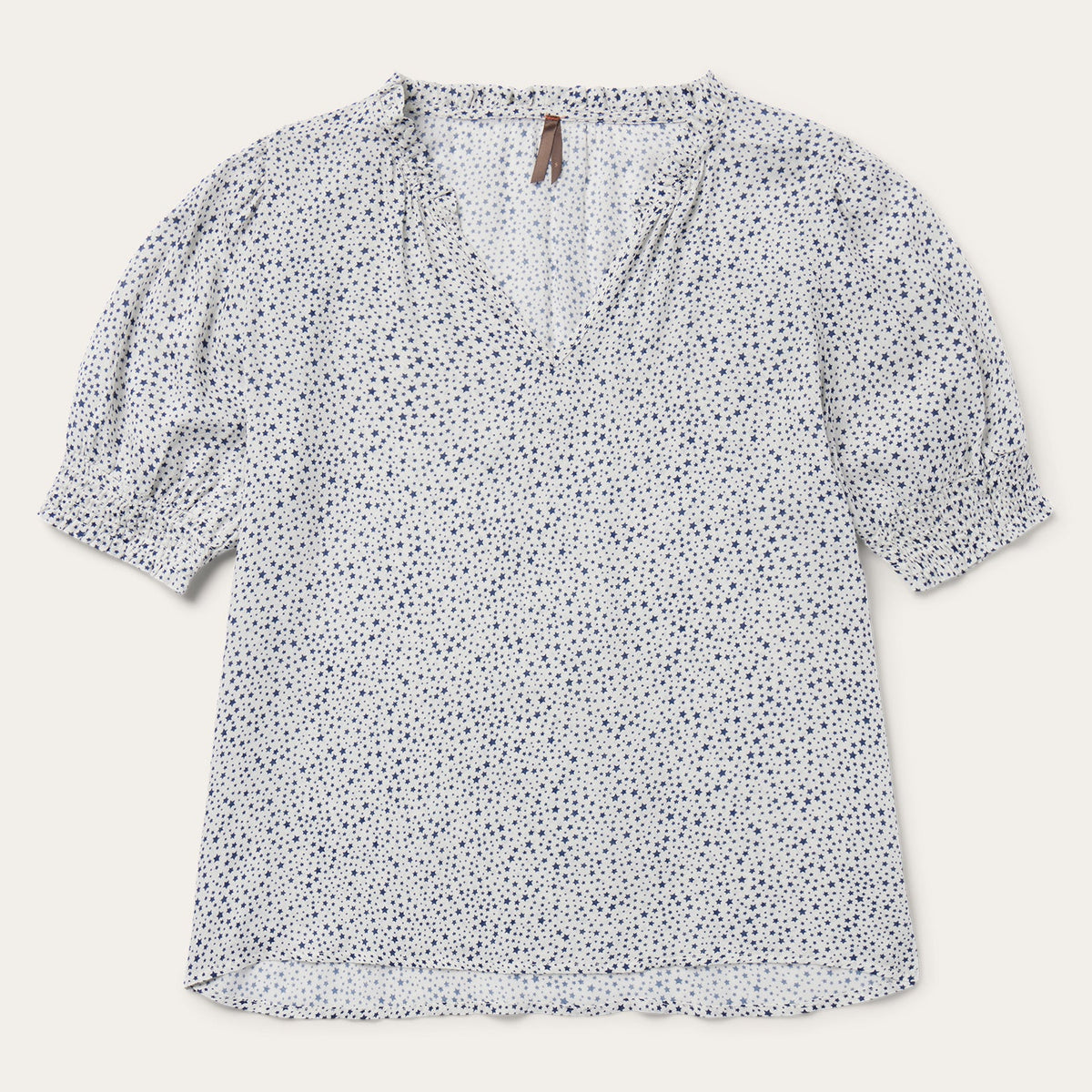 Stars Print Peasant Blouse White | Stetson