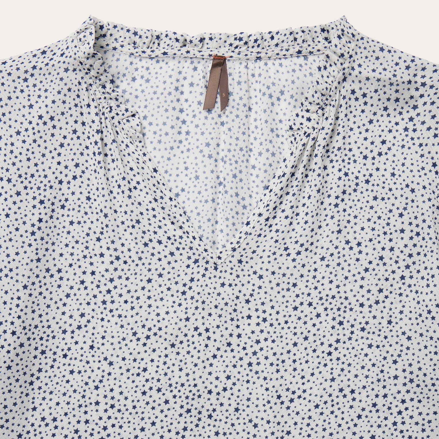 Stars Print Peasant Blouse White | Stetson