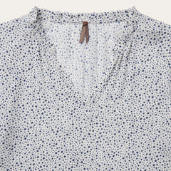 Stars Print Peasant Blouse White | Stetson