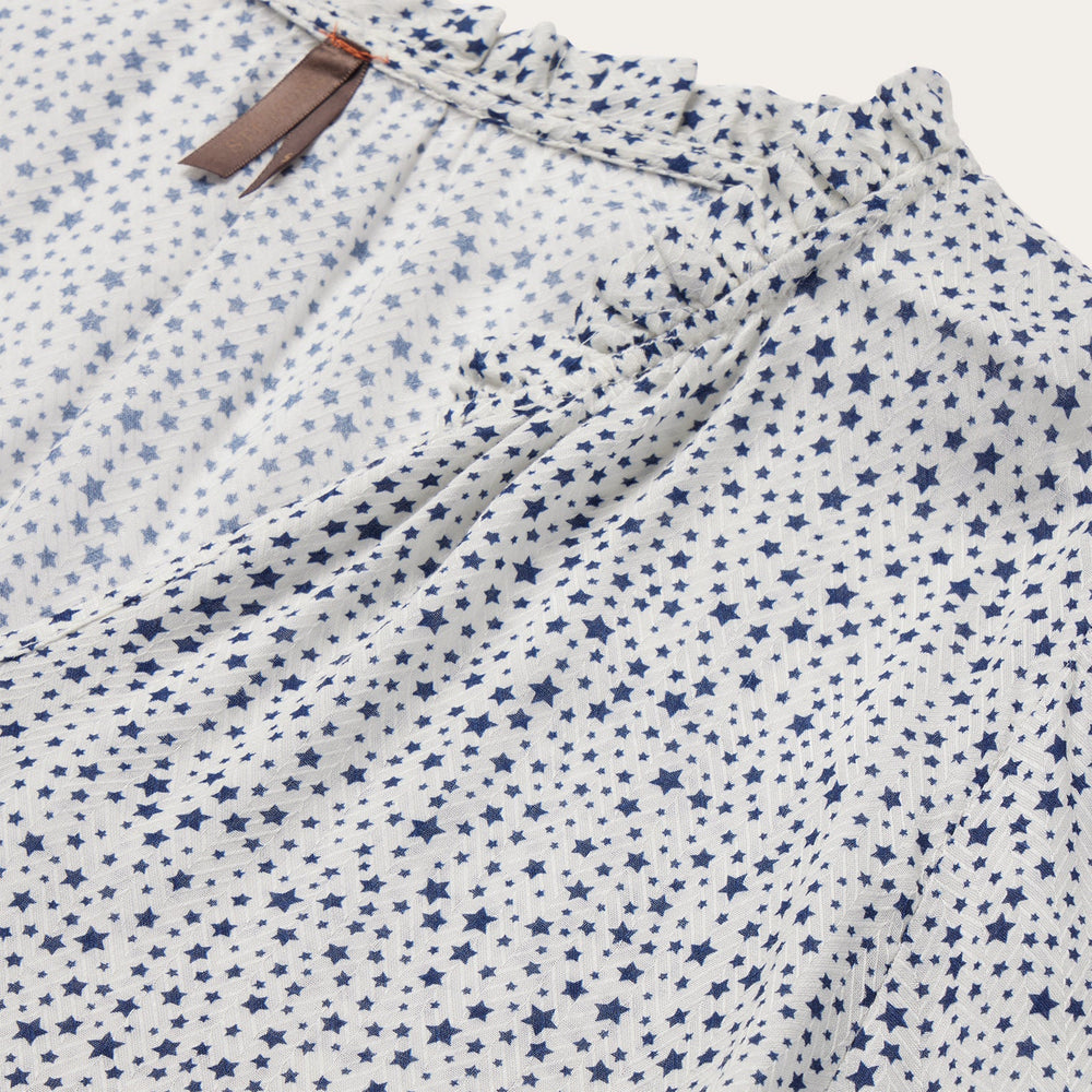 Stars Print Peasant Blouse White | Stetson