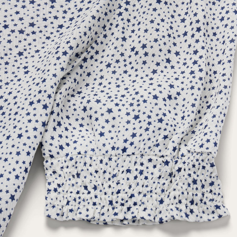 Stars Print Peasant Blouse White | Stetson