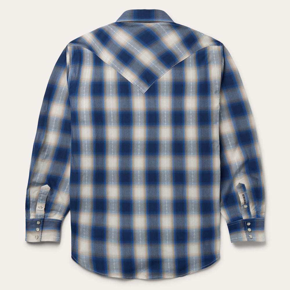 Blue Ombre Plaid Western Shirt Blue | Stetson