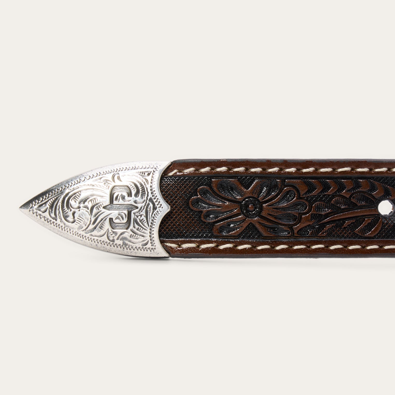 Tooled Tapered Belt Brown/Sand | Stetson