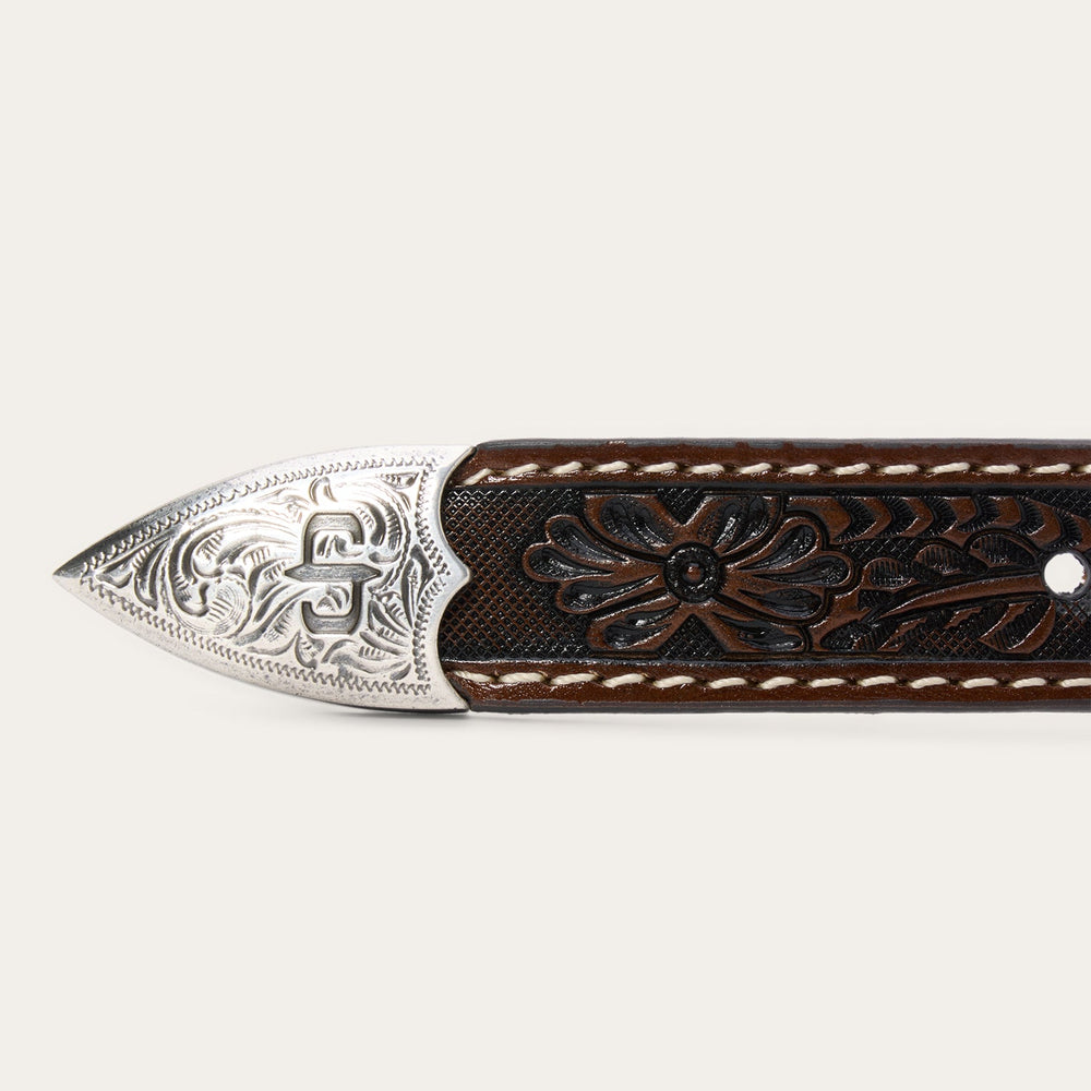 Tooled Tapered Belt Brown/Sand | Stetson