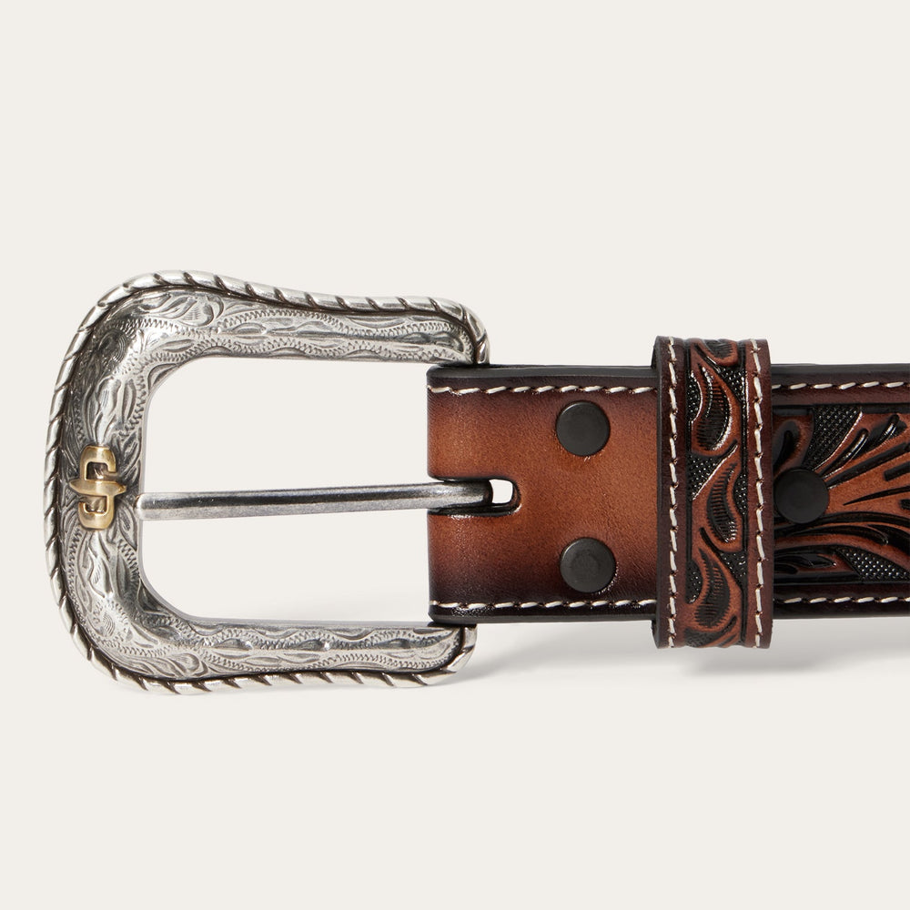 Tooled Belt Dark Brown | Stetson