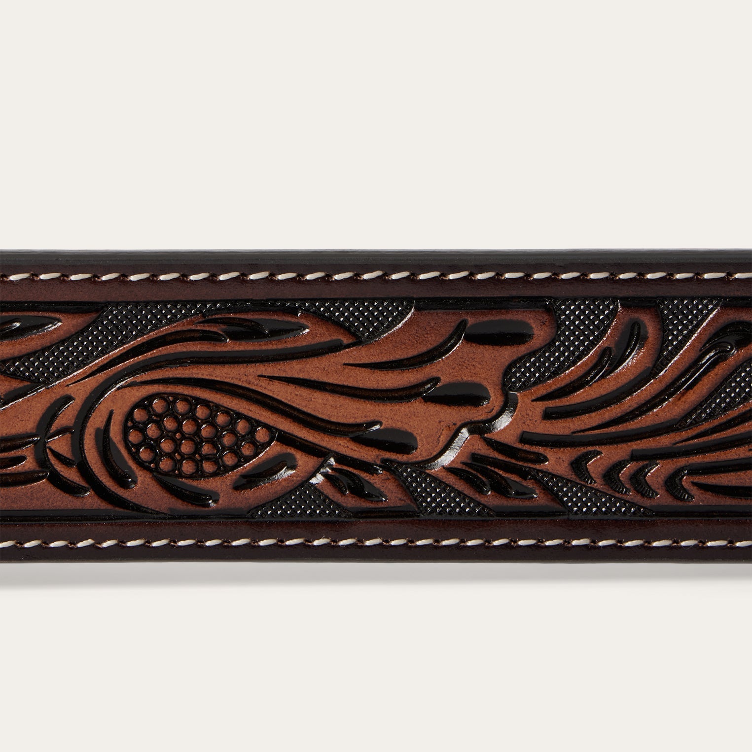 Tooled Belt Dark Brown | Stetson