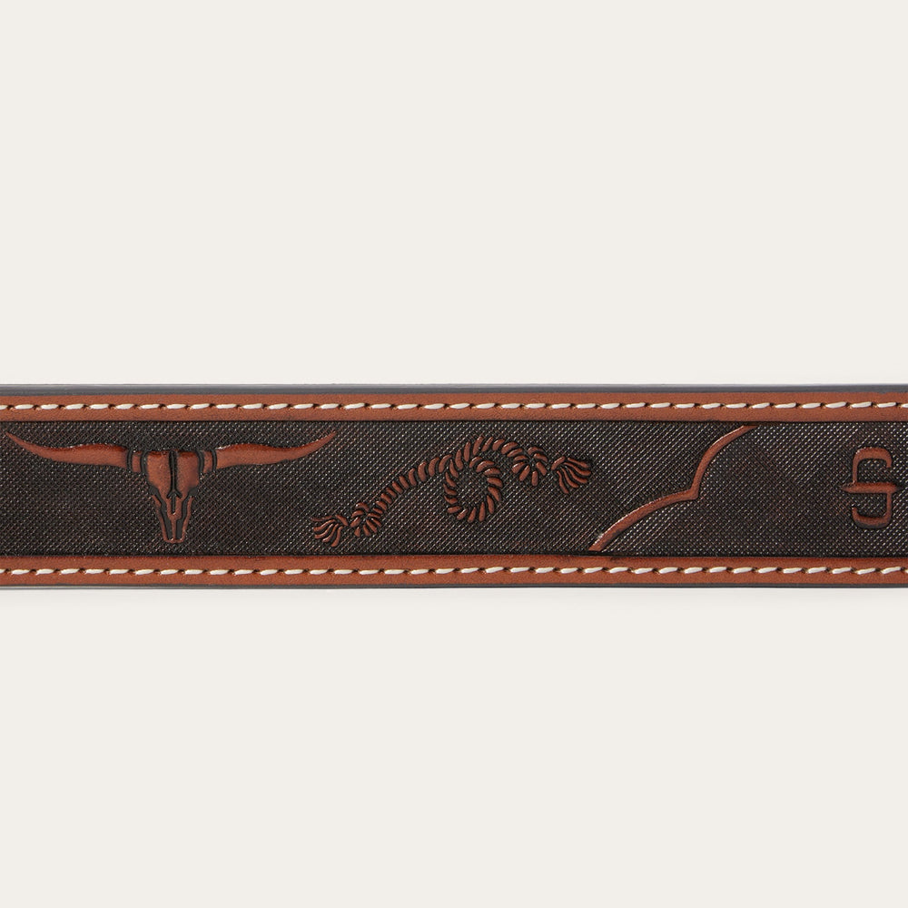 Western Icons Tooled Belt Cognac | Stetson
