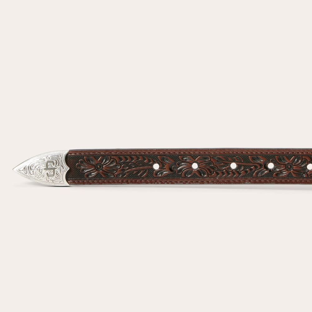 Croco Print Tooled Tapered Belt Brown/Cognac | Stetson