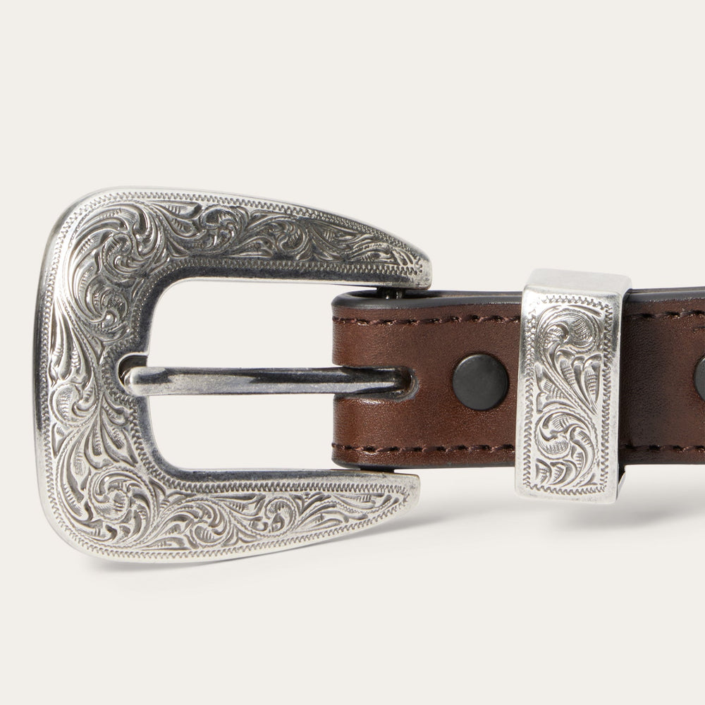 Croco Print Tooled Tapered Belt Brown/Cognac | Stetson