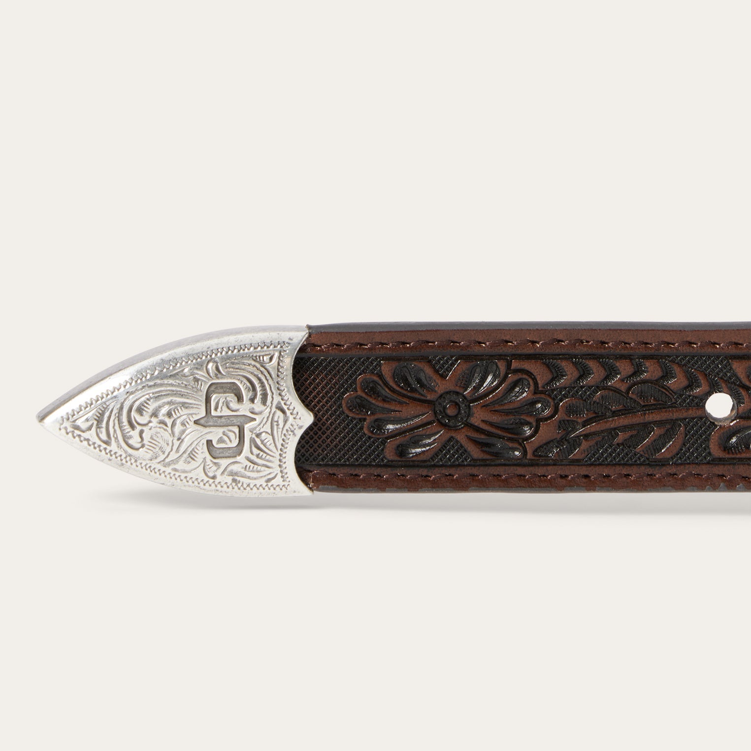 Croco Print Tooled Tapered Belt Brown/Cognac | Stetson