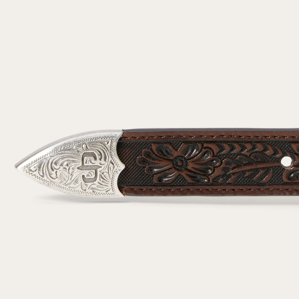 Croco Print Tooled Tapered Belt Brown/Cognac | Stetson