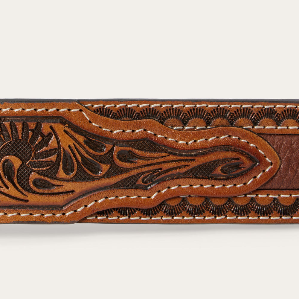 Tooled Tab Belt Cognac | Stetson