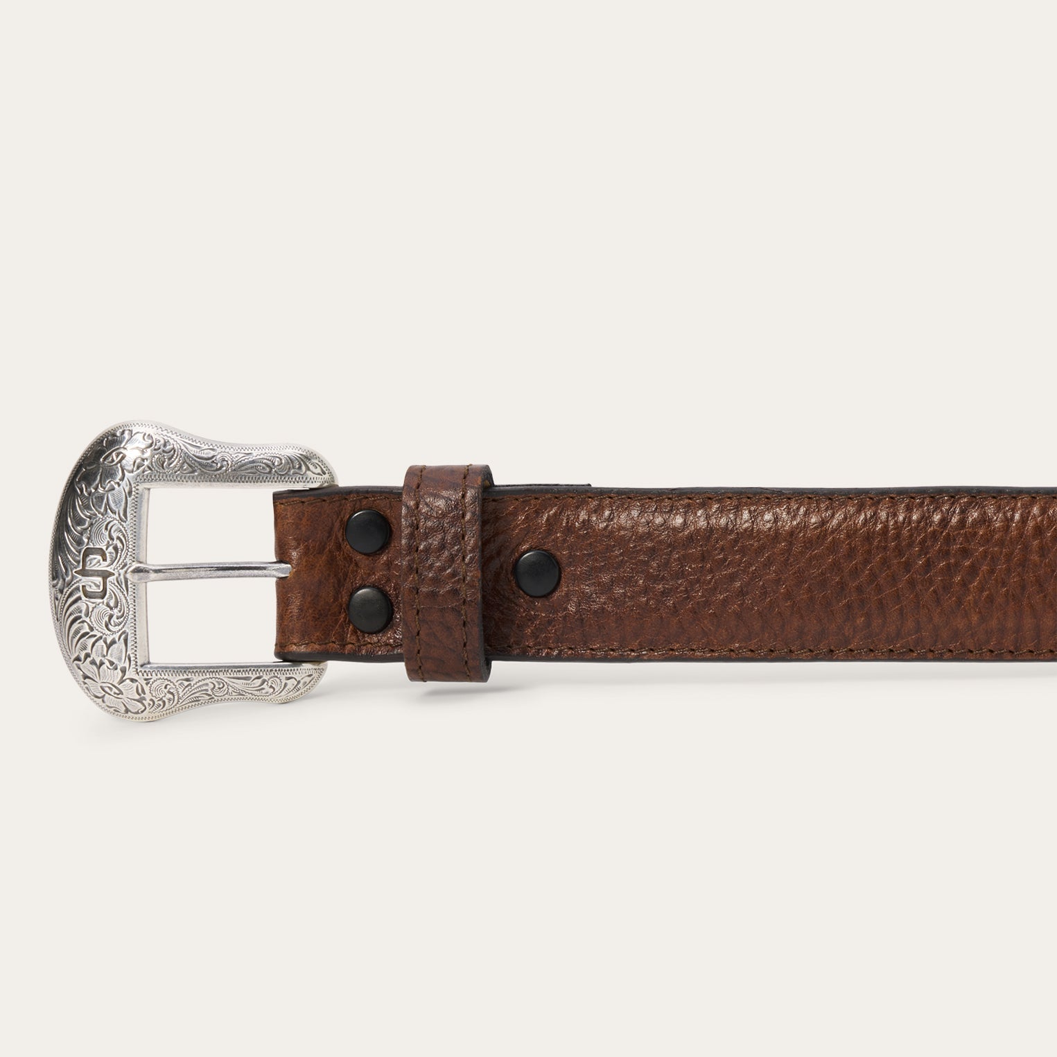 Bison Leather Concho Belt Hazelnut Bison | Stetson