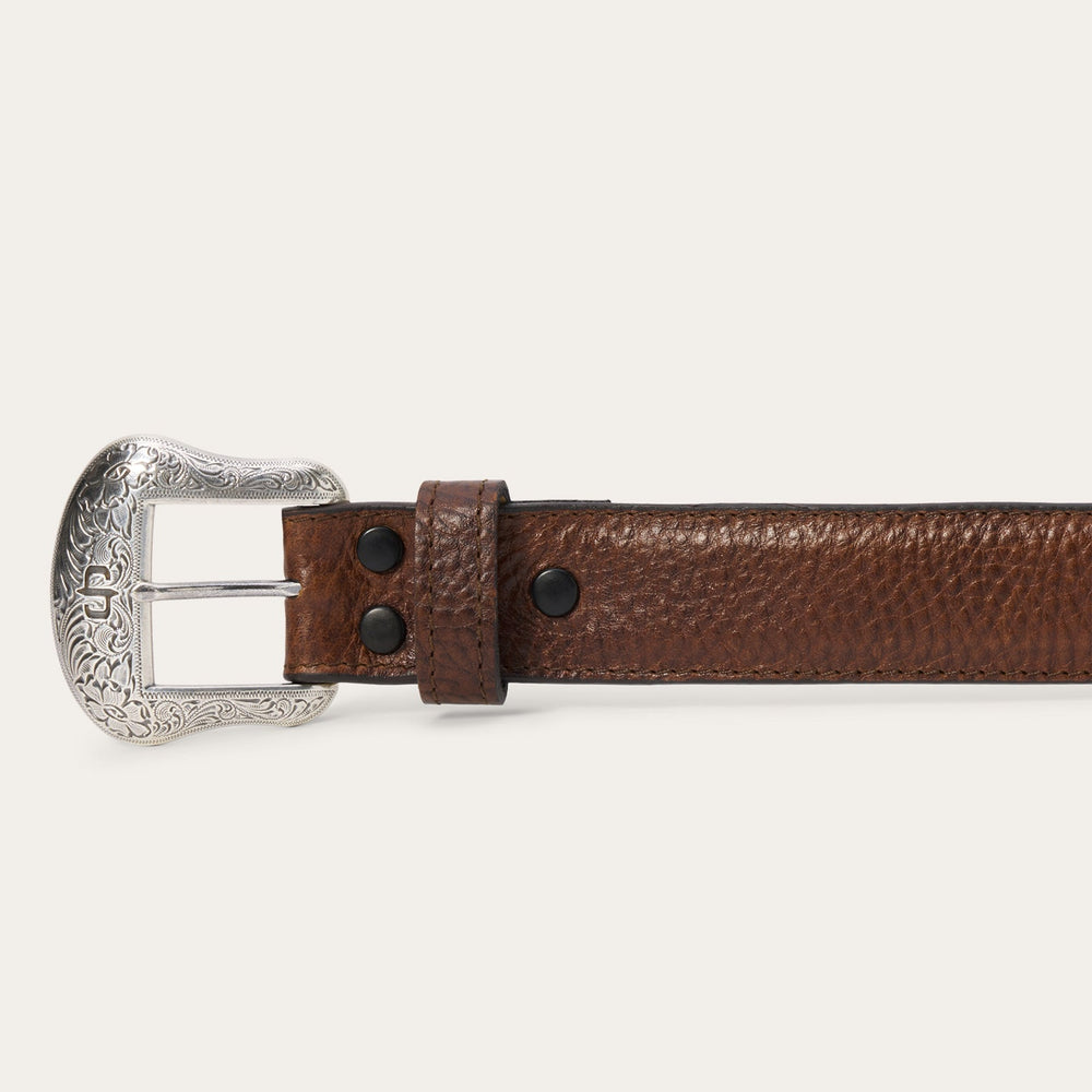 Bison Leather Concho Belt Hazelnut Bison | Stetson