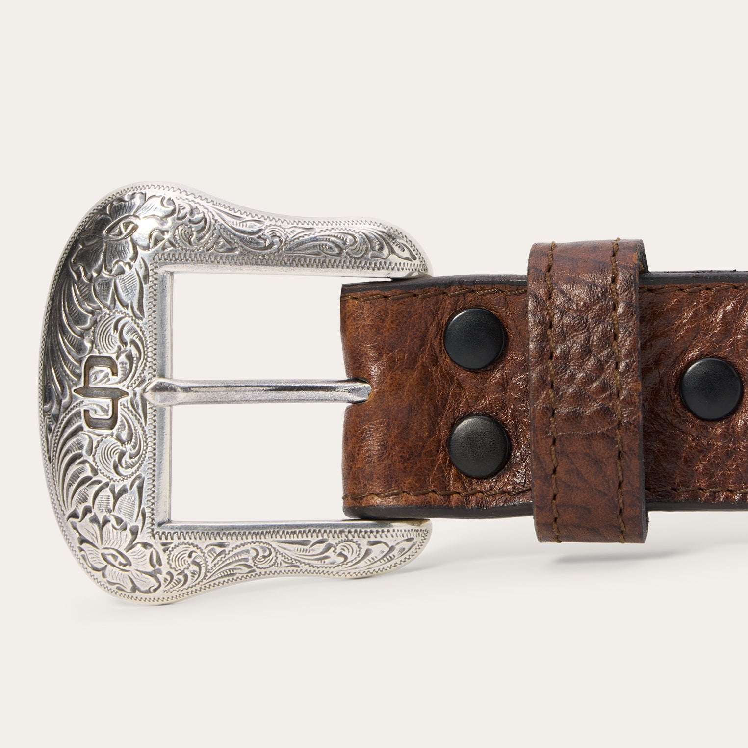 Bison Leather Concho Belt Hazelnut Bison | Stetson