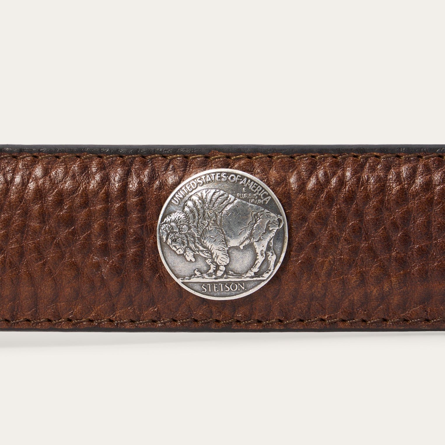 Bison Leather Concho Belt Hazelnut Bison | Stetson