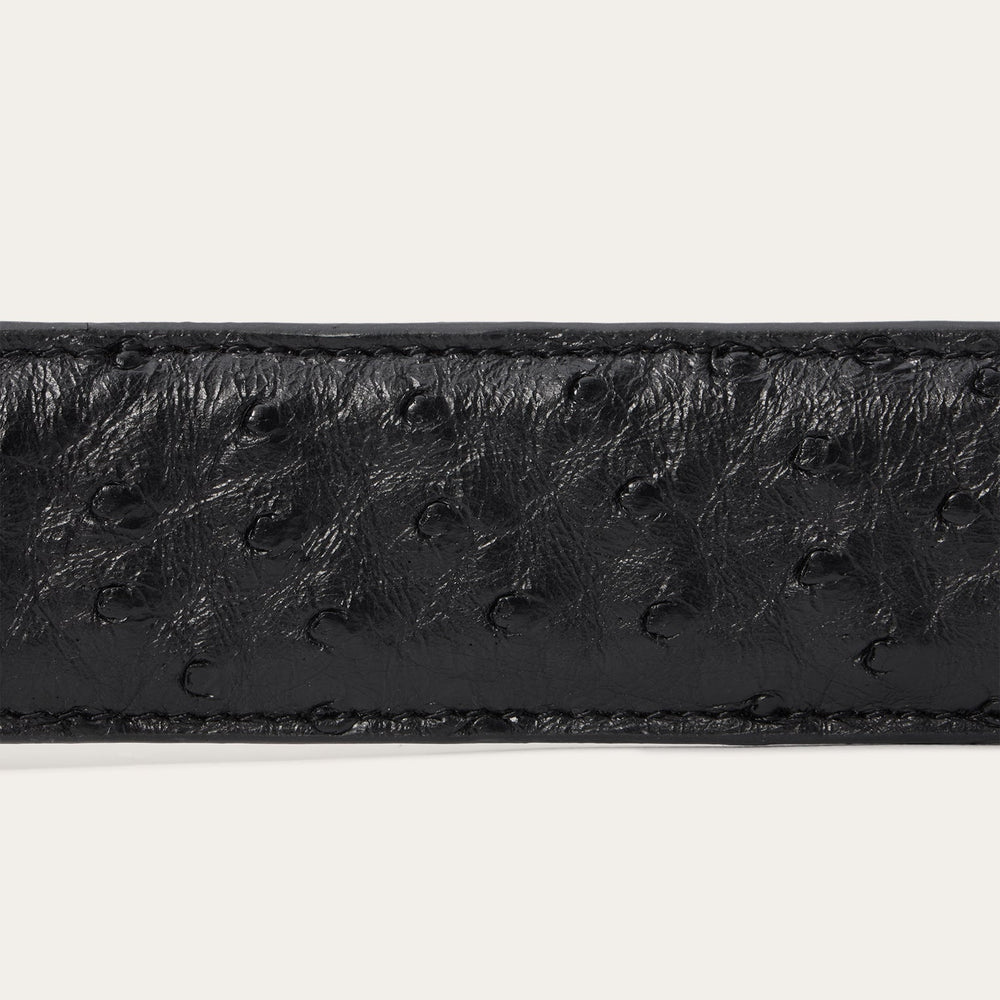Ostrich Western Tab Belt Black | Stetson